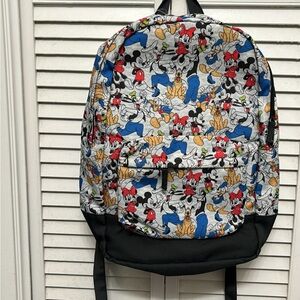 Disney Store Mickey Mouse & Friends All Over Graphic Cartoon Backpack. Flawless